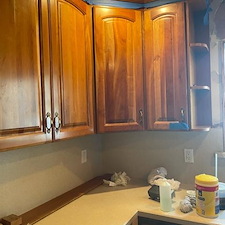Insurance Repair & Refinishing kitchen Cabinets, New Countertops and Backsplash 10